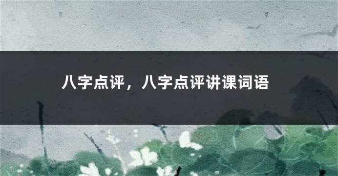 八字点评，八字点评讲课词语