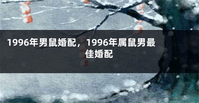 1996年男鼠婚配,1996年属鼠男最佳婚配