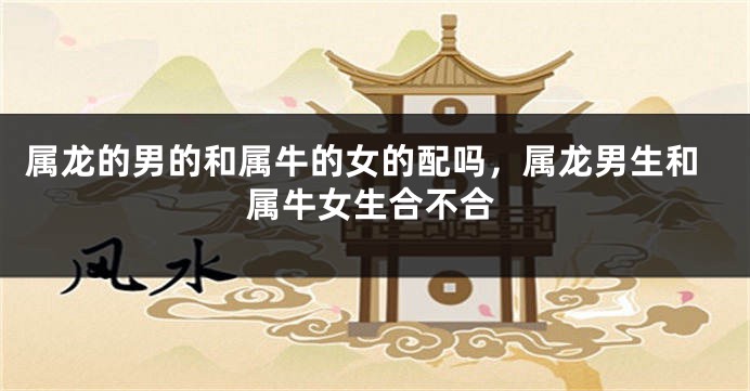 属龙的男的和属牛的女的配吗，属龙男生和属牛女生合不合
