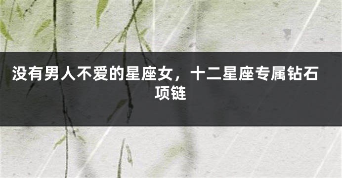 没有男人不爱的星座女，十二星座专属钻石项链