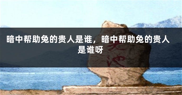 暗中帮助兔的贵人是谁，暗中帮助兔的贵人是谁呀