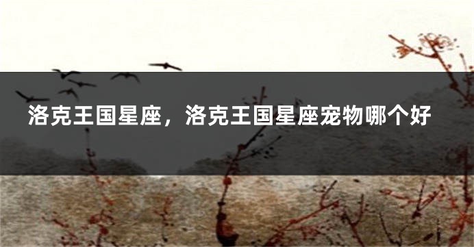 洛克王国星座，洛克王国星座宠物哪个好