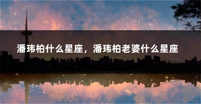 潘玮柏什么星座，潘玮柏老婆什么星座