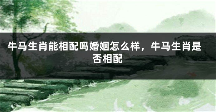 牛马生肖能相配吗婚姻怎么样，牛马生肖是否相配