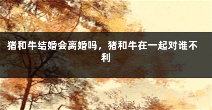 猪和牛结婚会离婚吗，猪和牛在一起对谁不利