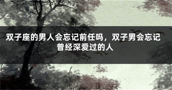 双子座的男人会忘记前任吗，双子男会忘记曾经深爱过的人