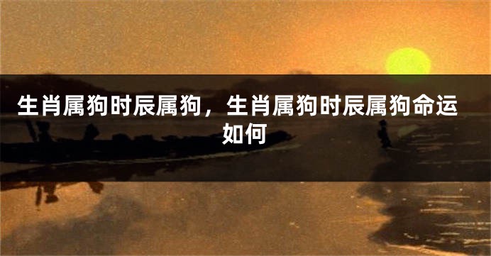 生肖属狗时辰属狗，生肖属狗时辰属狗命运如何