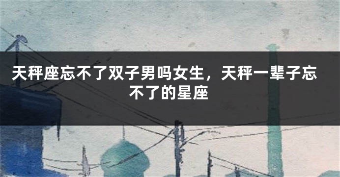 天秤座忘不了双子男吗女生，天秤一辈子忘不了的星座