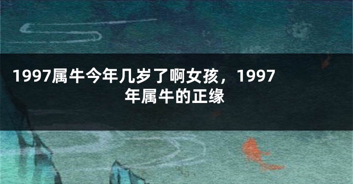 1997属牛今年几岁了啊女孩,1997年属牛的正缘