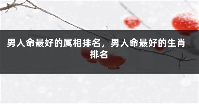 男人命最好的属相排名，男人命最好的生肖排名