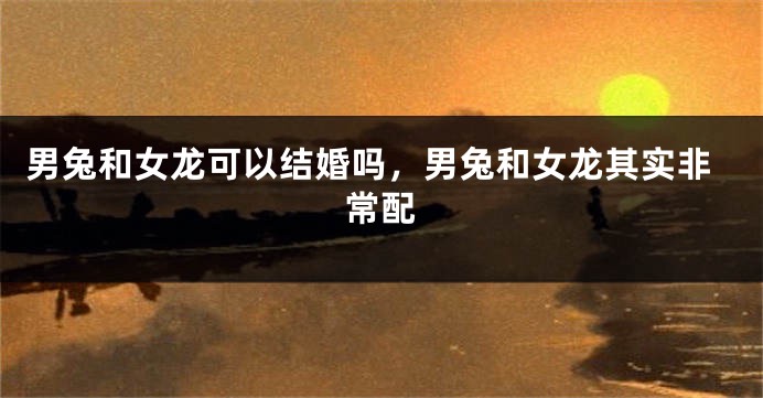 男兔和女龙可以结婚吗，男兔和女龙其实非常配