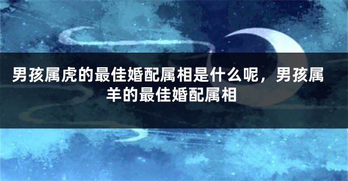 男孩属虎的最佳婚配属相是什么呢，男孩属羊的最佳婚配属相