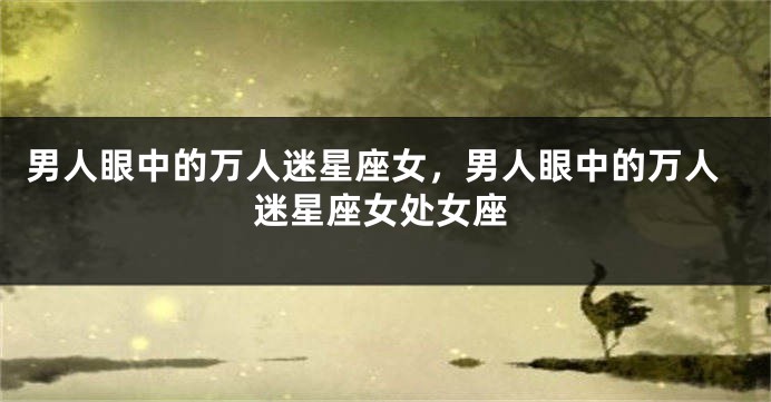 男人眼中的万人迷星座女,男人眼中的万人迷星座女处女座