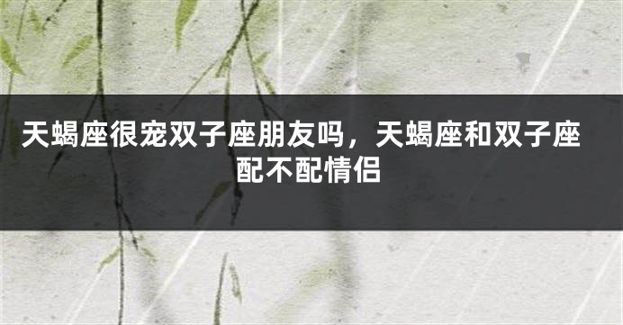 天蝎座很宠双子座朋友吗，天蝎座和双子座配不配情侣
