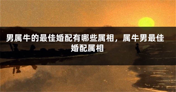 男属牛的最佳婚配有哪些属相，属牛男最佳婚配属相