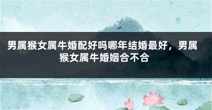 男属猴女属牛婚配好吗哪年结婚最好，男属猴女属牛婚姻合不合