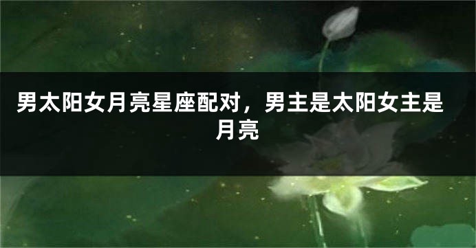 男太阳女月亮星座配对，男主是太阳女主是月亮