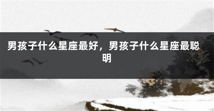 男孩子什么星座最好，男孩子什么星座最聪明