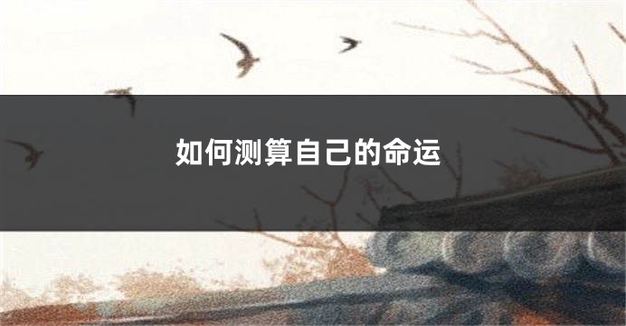 如何测算自己的命运