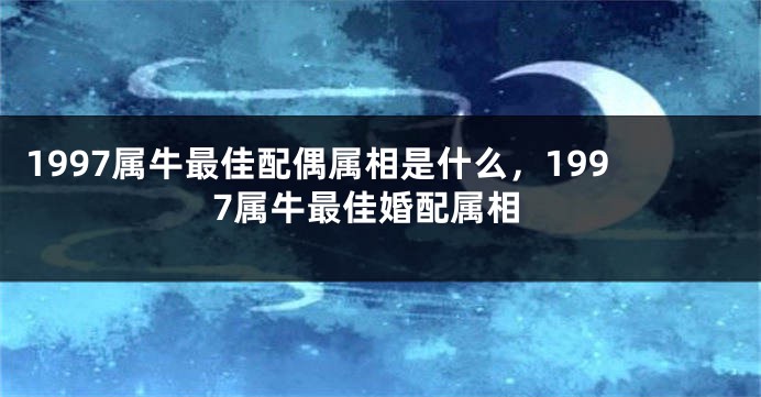 1997属牛最佳配偶属相是什么,1997属牛最佳婚配属相