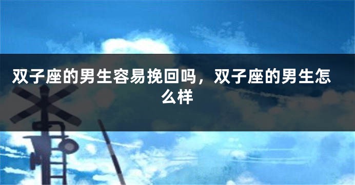 双子座的男生容易挽回吗，双子座的男生怎么样