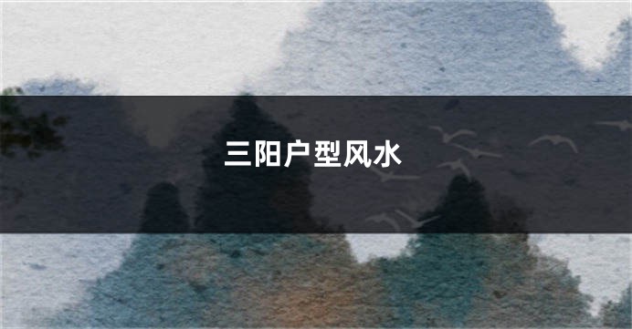 三阳户型风水