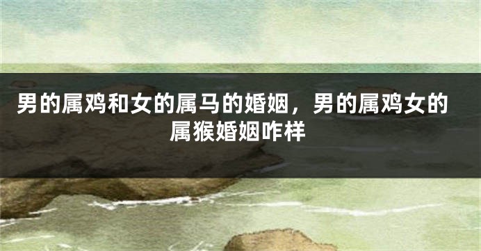 男的属鸡和女的属马的婚姻，男的属鸡女的属猴婚姻咋样