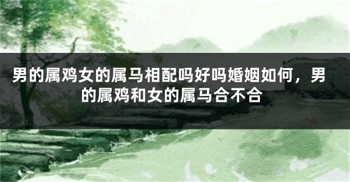 男的属鸡女的属马相配吗好吗婚姻如何，男的属鸡和女的属马合不合
