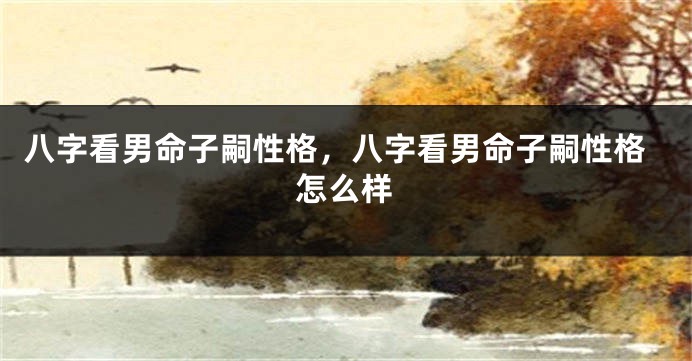 八字看男命子嗣性格，八字看男命子嗣性格怎么样