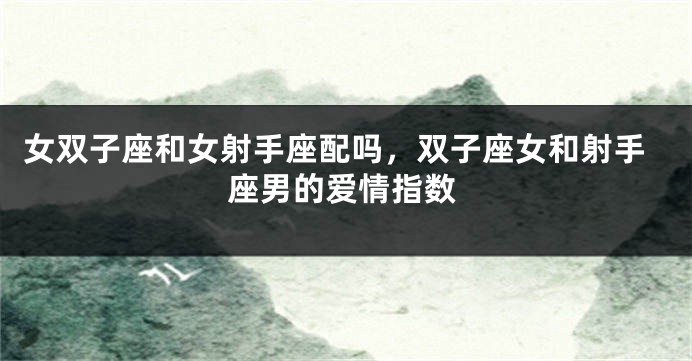 女双子座和女射手座配吗，双子座女和射手座男的爱情指数