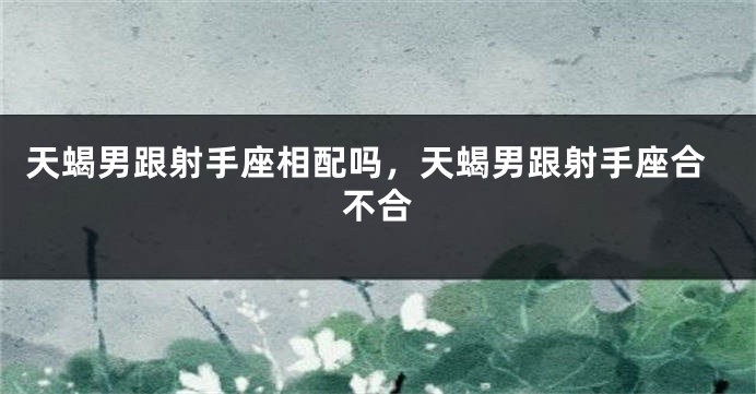 天蝎男跟射手座相配吗，天蝎男跟射手座合不合