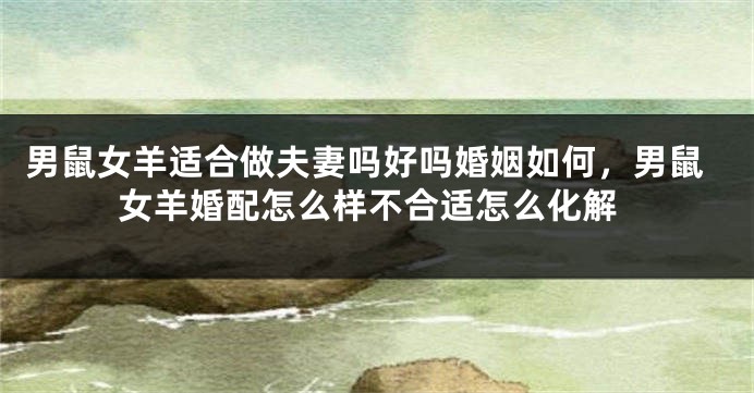 男鼠女羊适合做夫妻吗好吗婚姻如何，男鼠女羊婚配怎么样不合适怎么化解