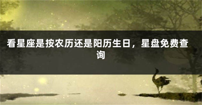 看星座是按农历还是阳历生日，星盘免费查询