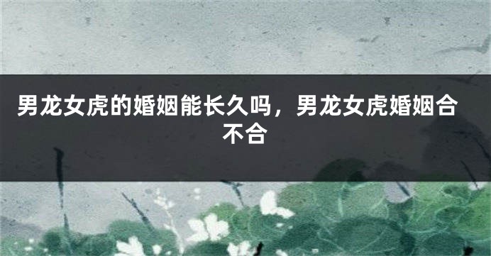 男龙女虎的婚姻能长久吗，男龙女虎婚姻合不合