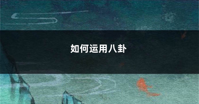 如何运用八卦