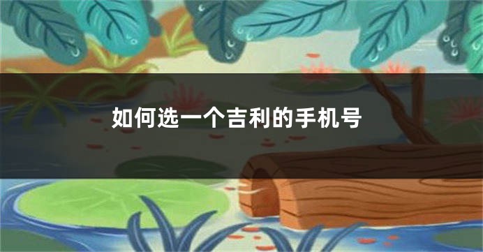 如何选一个吉利的手机号