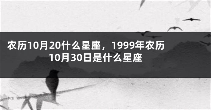 农历10月20什么星座，1999年农历10月30日是什么星座