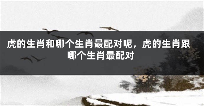 虎的生肖和哪个生肖最配对呢，虎的生肖跟哪个生肖最配对