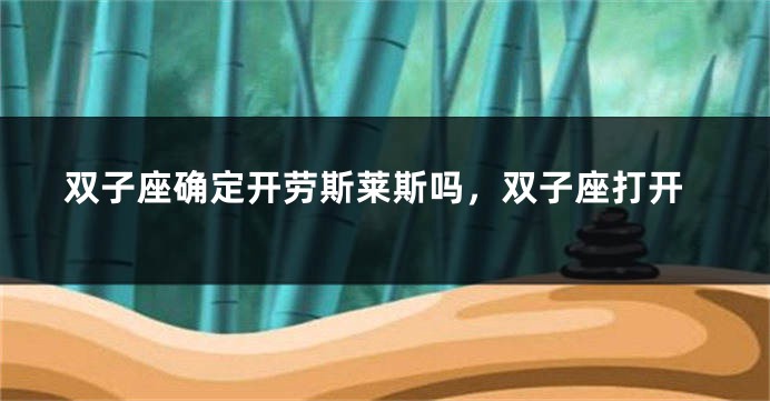 双子座确定开劳斯莱斯吗，双子座打开