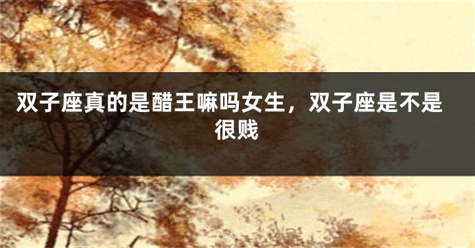 双子座真的是醋王嘛吗女生，双子座是不是很贱