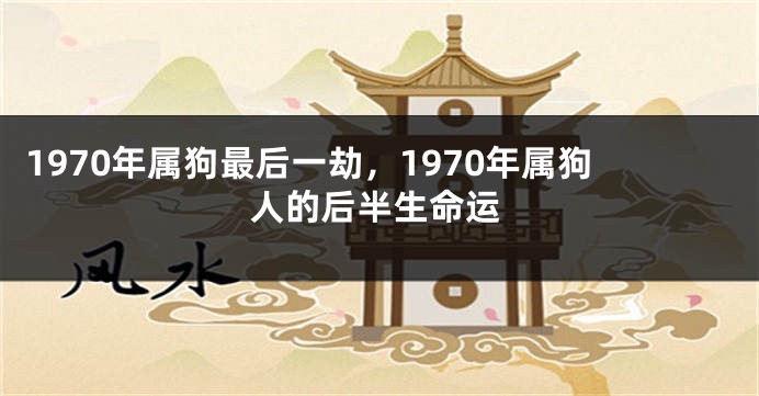 1970年属狗最后一劫，1970年属狗人的后半生命运