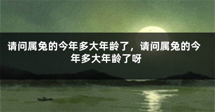 请问属兔的今年多大年龄了，请问属兔的今年多大年龄了呀