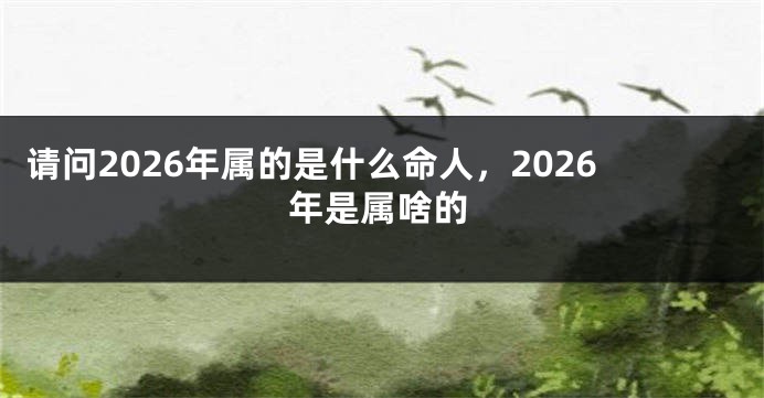 请问2026年属的是什么命人，2026年是属啥的