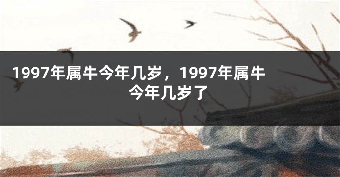 1997年属牛今年几岁,1997年属牛今年几岁了