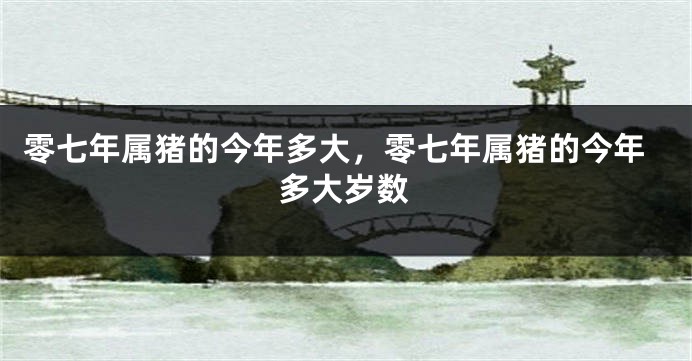 零七年属猪的今年多大，零七年属猪的今年多大岁数