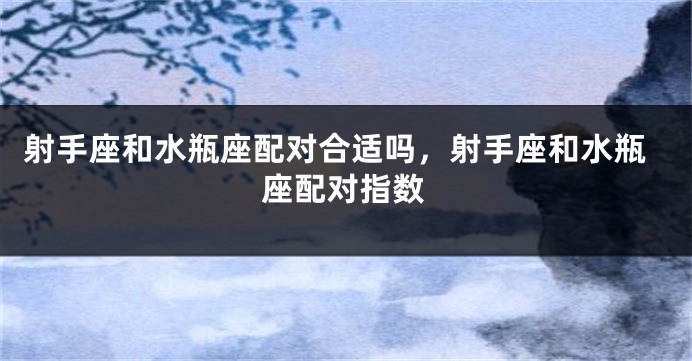 射手座和水瓶座配对合适吗，射手座和水瓶座配对指数