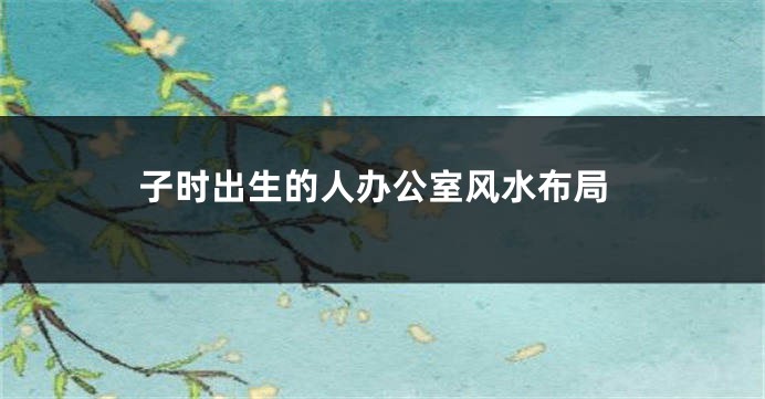 子时出生的人办公室风水布局