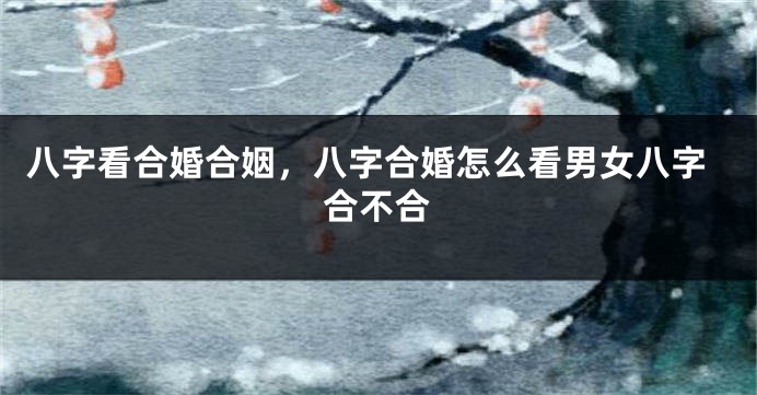 八字看合婚合姻，八字合婚怎么看男女八字合不合