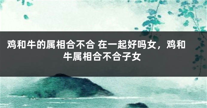 鸡和牛的属相合不合 在一起好吗女，鸡和牛属相合不合子女