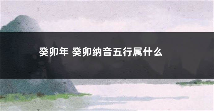 癸卯年 癸卯纳音五行属什么